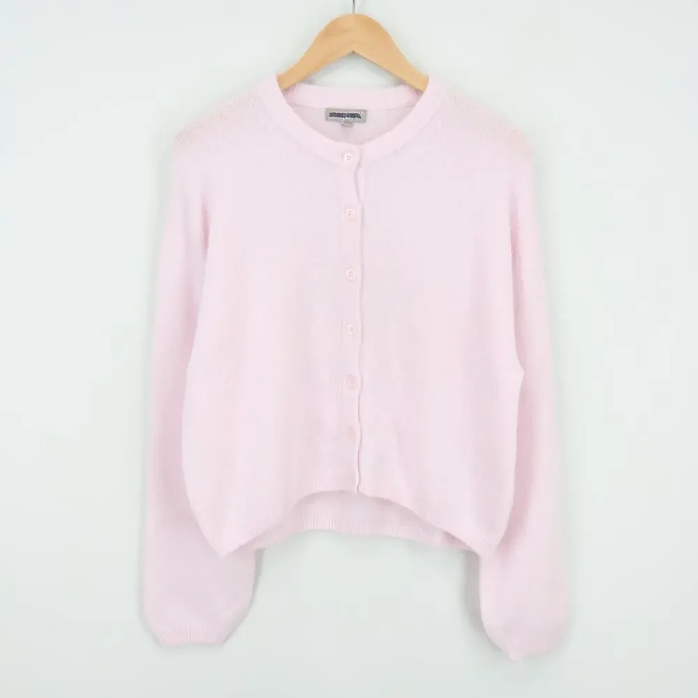 J.Crew Supersoft Bubble Hem Cardigan Peppermint Ice Pink Size Medium NWT - Picture 2 of 9